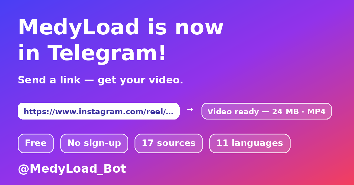 MedyLoad — downloading videos via Telegram bot